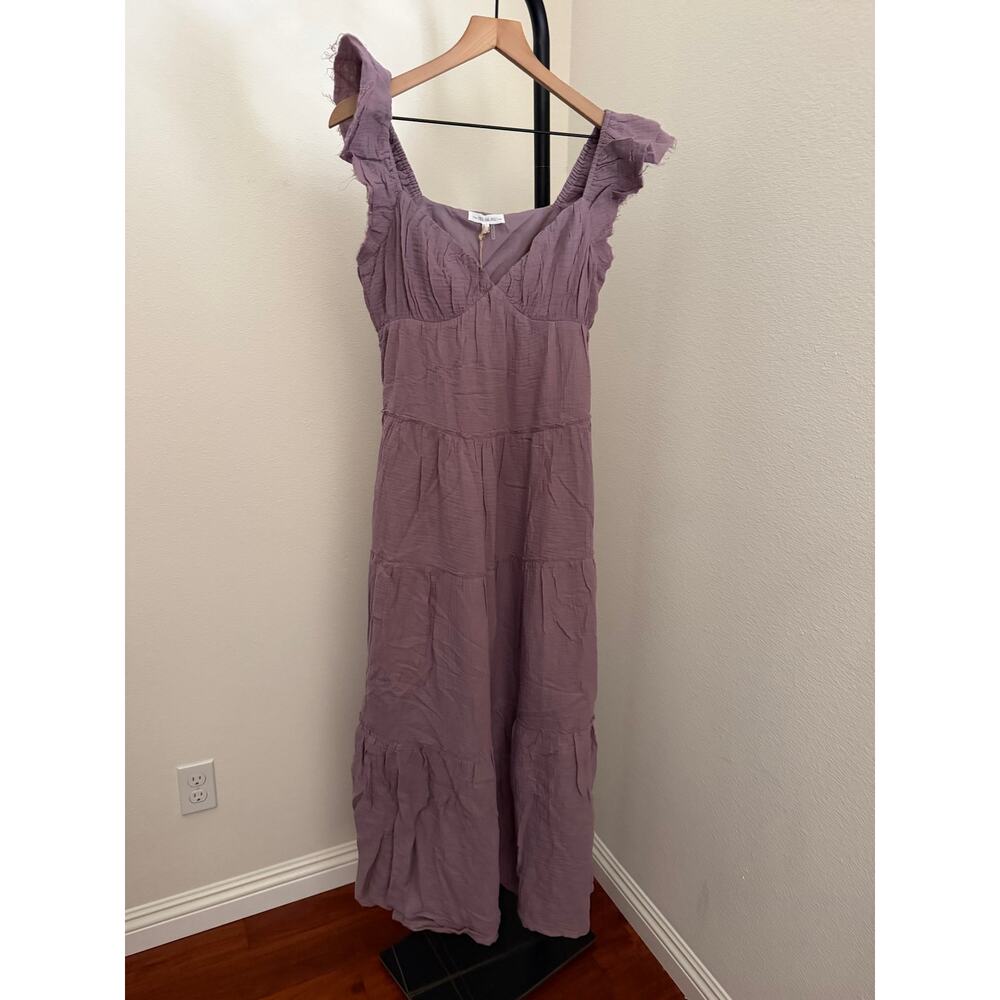New free the rose’s cotton purple maxi dress gauze sz S - Picture 3 of 5
